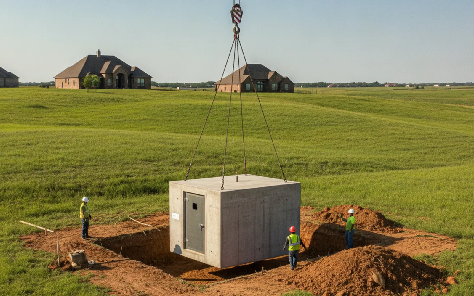 Outdoor concrete bunker shelter